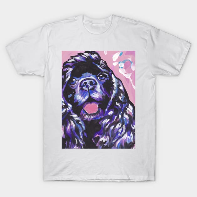 American Cocker Spaniel Dog Bright colorful pop dog art T-Shirt by bentnotbroken11